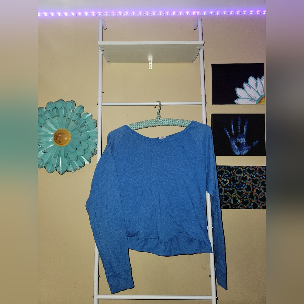 Victoria secret PINK- Blue cropped long sleeve